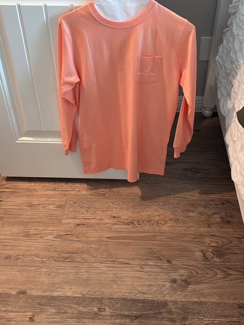 Kids properly tied brand sz 16-18 Long-Sleeve Pocket Tee - Peach